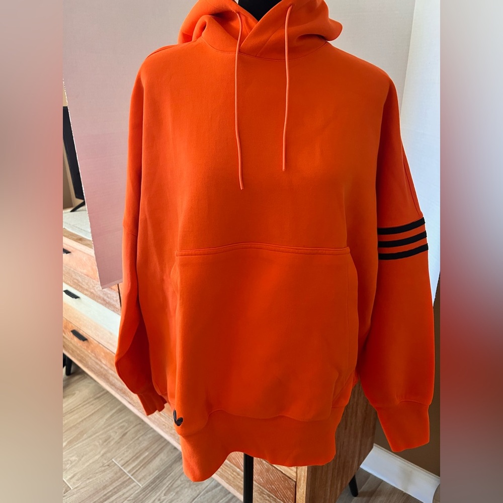 adidas Originals Bright Orange Hoodie with Black Accents